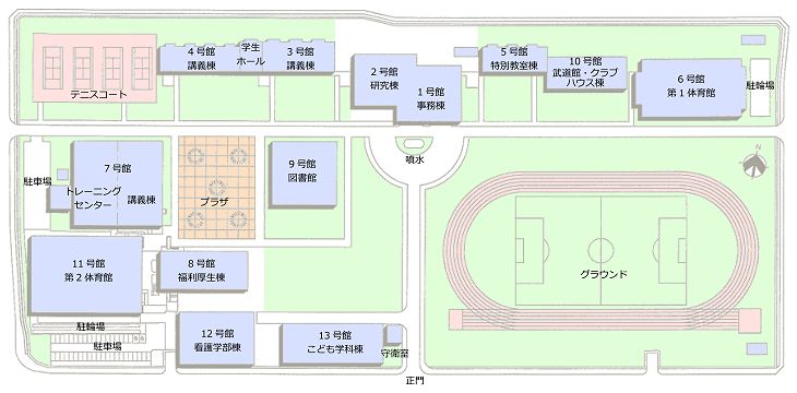 福山平成大学 建物配置図