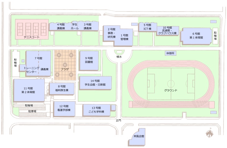 福山平成大学 建物配置図